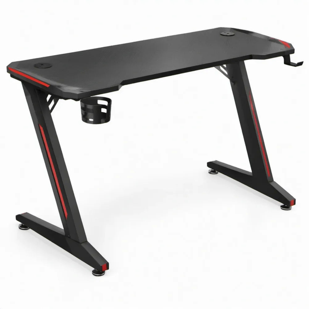 Gamingbureau 120 x 60 x 75 cm Zwart/Rood MDF en Staal