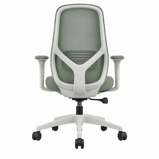 Ergonomische draaibare bureaustoel met verstelbare armleuningen, groen/wit, 60 x 60 x 96-106 cm