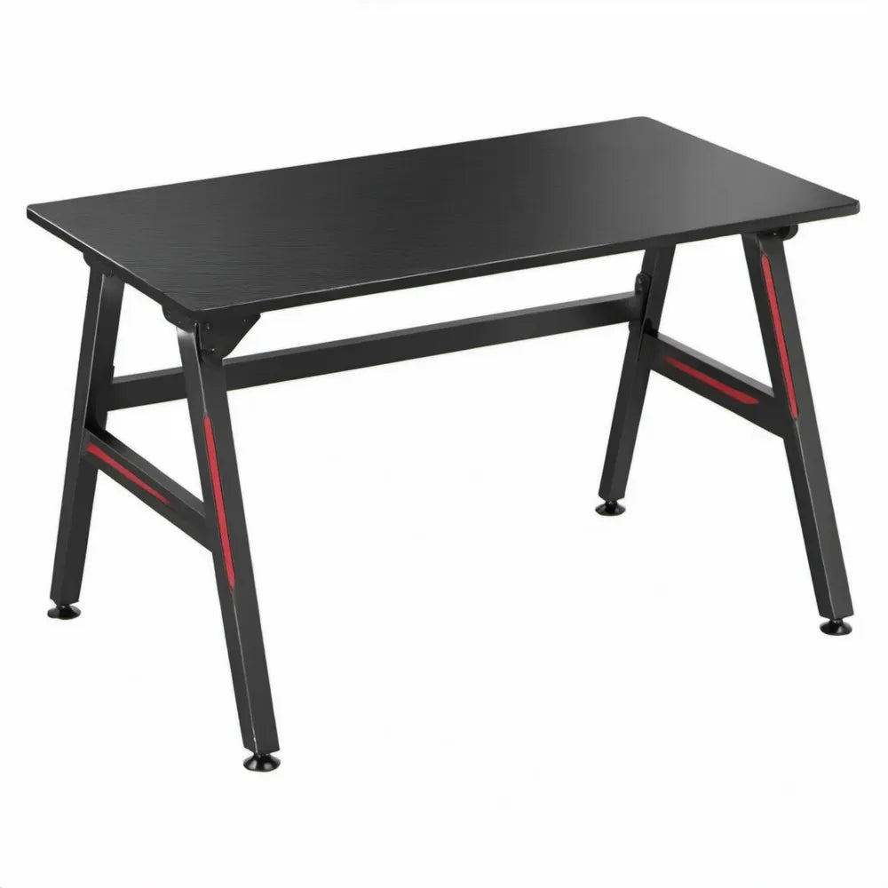 Rechthoekig gamingbureau 120 x 60 x 75 cm zwart/rood