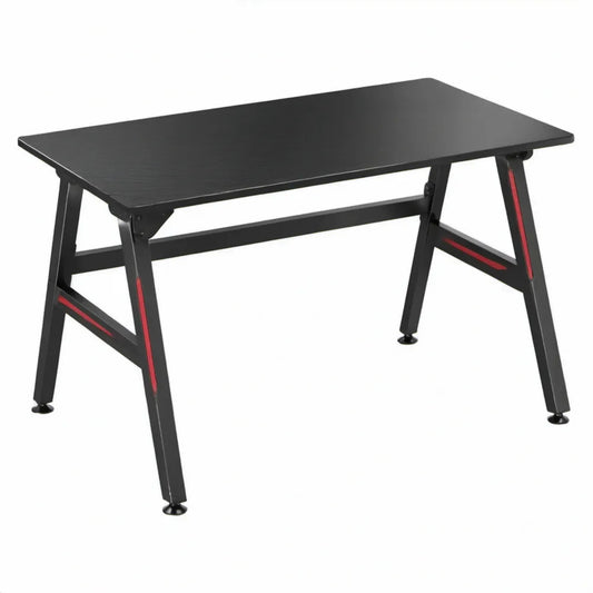 Rechthoekig gamingbureau 120 x 60 x 75 cm zwart/rood